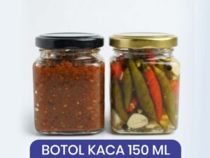 BOTOL KACA 150 ML SQUARE + TUTUP ALU