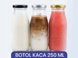 BOTOL KACA 250 ML TUTUP ALU